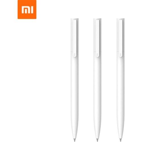 Original Xiaomi Mi Gel Pen 0.5mm Black Refill No Cap Bullet Pen Smooth Switzerland Japanese Blue Ink Durable Signing Mi Pens