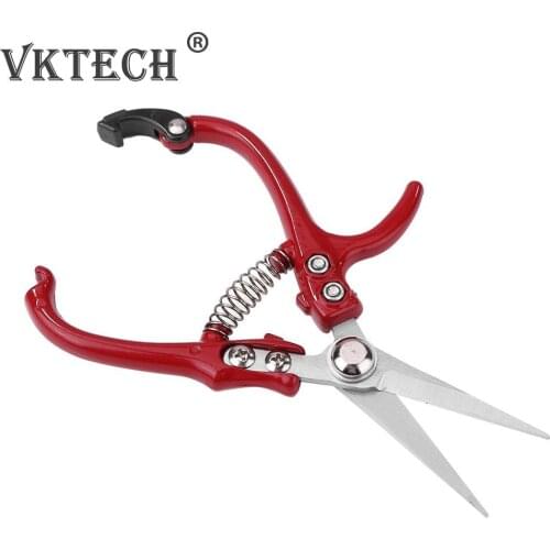 Garden Pruning Shear Stainless Steel Spring Tree Branch Cutter Gardening Scissors Bonsai Plant Trimmer with Safety Buckle