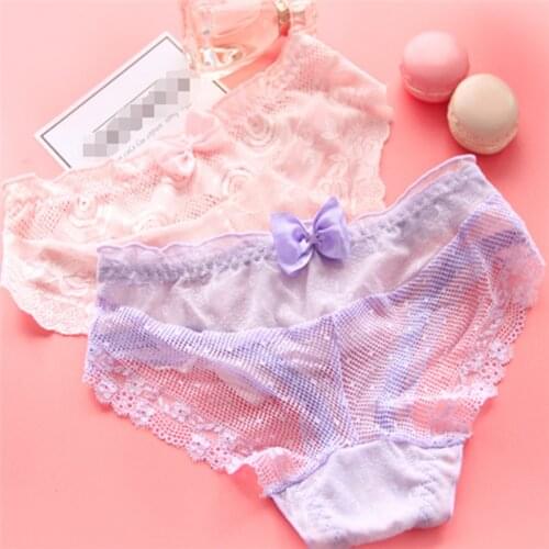 New Arrived 4Pcs/Lot Girl Panties Underwear Lace Briefs Cotton Lingerie Soft Comfortable Bowknot Cartoon Panty Wholesale 399-4