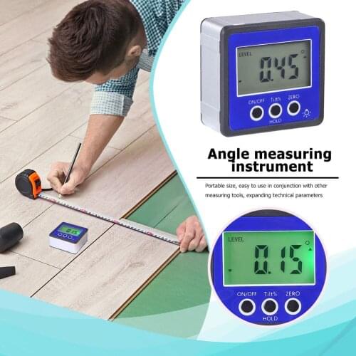 Waterproof Angle Finder Measure Bevel Box Goniometer Magnet 90 Degrees Gauge Ruler Digital Protractor Inclinometer Level Box