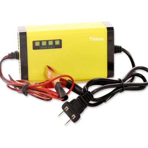 Yakee 12V 2A Car Battery Charger LED Display 220V EU US Smart Automotive Truck Motorcycle For Lead-Acid 12V 2A