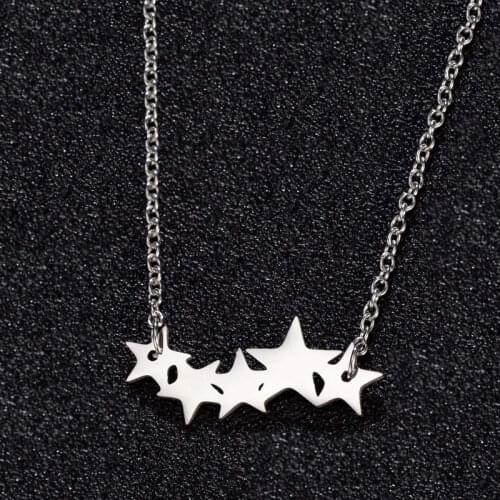 1pc Cute Wave Stars Stainless Steel Charms Necklace Men Women Kids Making Jewelry Accessories Two Colors