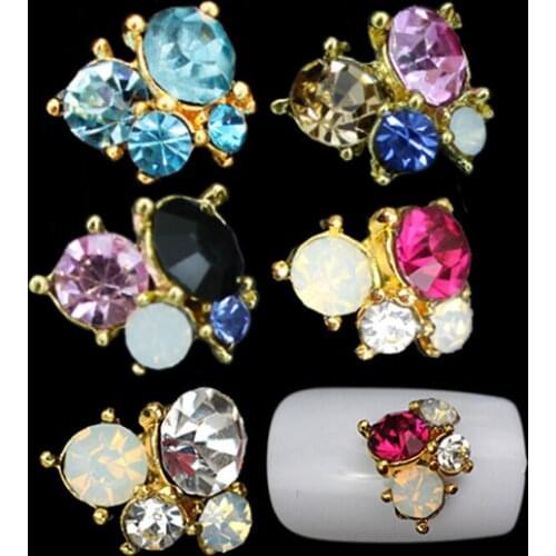 10Pcs 3D Nail Decoration DIY Rhinestones Crystal Nail Art Tips Studs Phone Decor Nail Art Stickers Manicure Tool