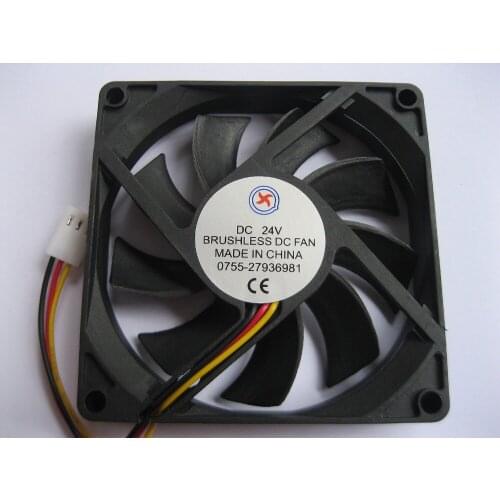 10 pcs Brushless DC Cooling Fan 9 Blade 24V 8015S 80x80x15mm 3 Wires Black