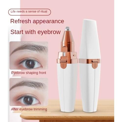 2 IN 1 Eyebrow Trimmer Women Facial Epilator Multifunction Waterproof Painless Hair Remover Ear Nose Hair Trimmer USB Charge