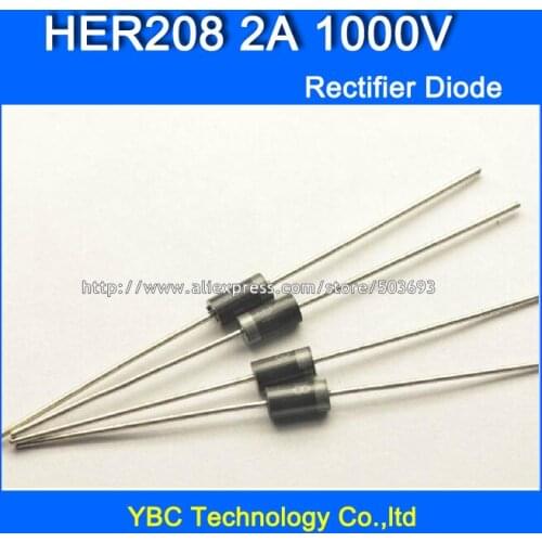 200pcs/lot HER208 2A/1000V Super Fast Recovery Rectifier Diode