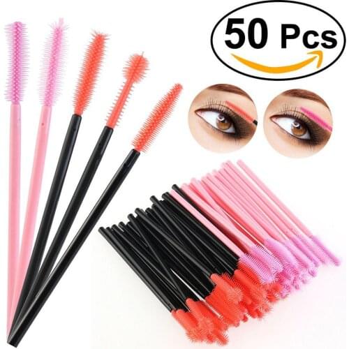 50Pcs Disposable Eyelash Extension Eyebrow brush Mascara Wand Applicator Spoolers Eye Lashes Cosmetic Brushes Set makeup tools