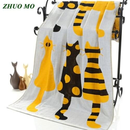 ZHUO MO Cotton Gauze Adult Cartoon Towel Bath Towel Textile Large Thick Towel Hotel Bathrobe Beach Towel Shawl Children Blanket