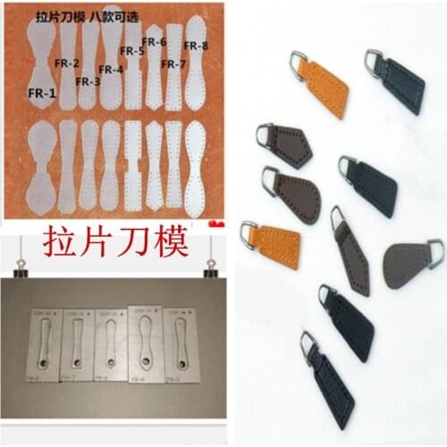 Designer leather craft template cutter zipper pull leather handle die cutting knife mould hand punch tool set deri el aletleri