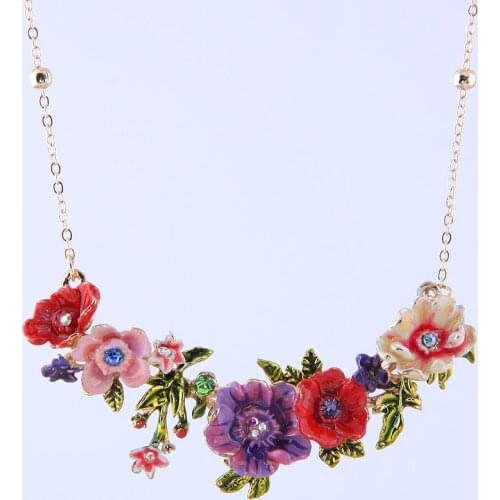 European American fashion luxury forest dream garden sweet petal temperament Necklace