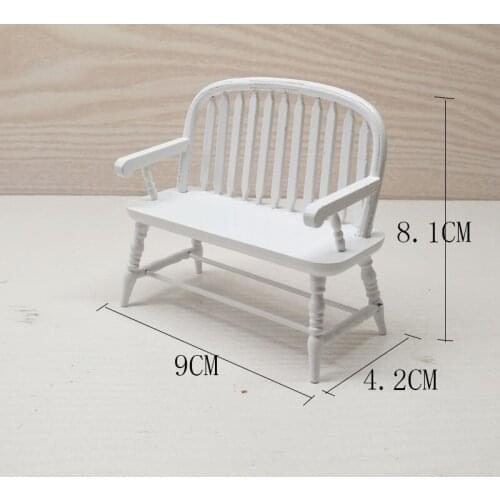 G10-X010 Hotsale children toy 1/12 dollhouse mini furniture Miniature rement model white double chair 1pcs
