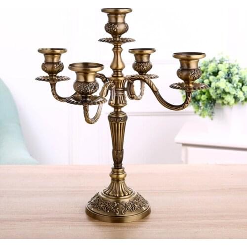 5-branch 3-branch bronze gold metal candelabra candelabrum candle stand holder candlesticks for home wedding decoration 2028M