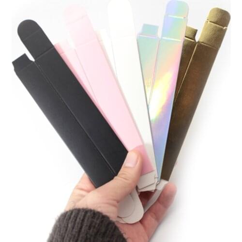 30 Pieces Black Custom Logo Lip Gloss Box Wholesale Square Shape 12*2*2 cm Empty Paper Box Blank DIY Boxes For Lipsgloss Tubes