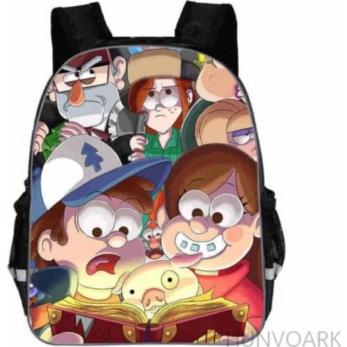 11/13/16 Inch Hot Fashion Anime Gravity Falls Pringting Backpack For Teenagers Boys Girls School Bags Kids Student Backpacks