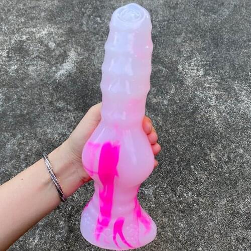 Cute Huge Dog Dildo Suction Cup Realistic Wolf Fake Penis Adult Toys Fantasy Dildo Masturbation Sex Shop Toys For Men Women 18