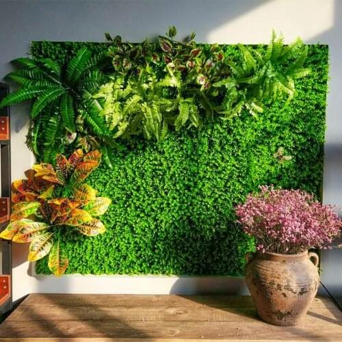 New 40x60cm Vivid Grass Mat Green Artificial Lawns Plant Wall Wedding Decoration Greenery Lawn Plastic Fake Flowers Balcony Roof