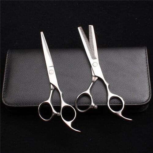 6" 17cm Customize Logo Stainless Barber Shop Thinning Shears Cutting Scissors Double Side Teeth Professional Hair Scissors C2000