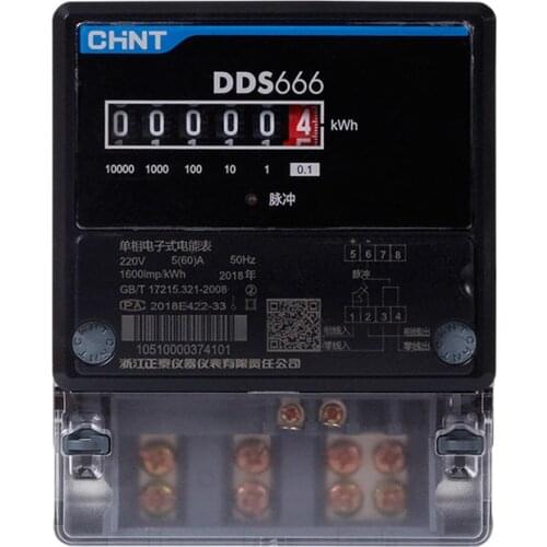 CHINT Brand Single-phase Energy Meter DDS666 Home Smart Watt Hour Meter CHNT Electronic KWH Meter DDS666