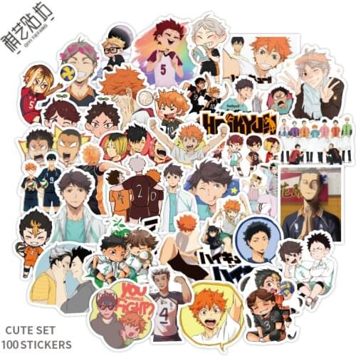Random 50pcs/set Japan Anime Cartoon Props Haikyuu!! Hinata Shoyo Kageyama Tobio Sticker