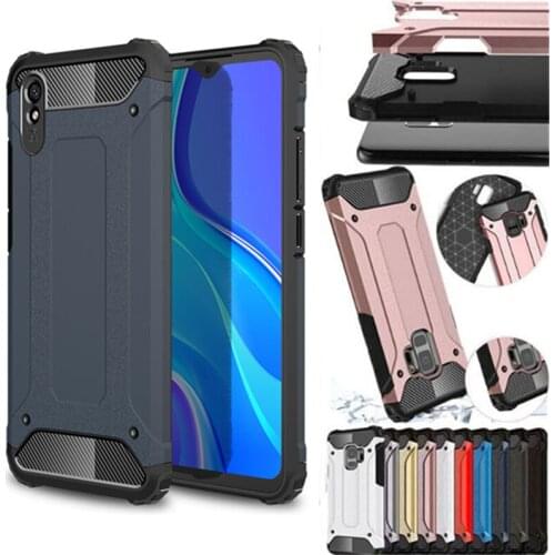 For Xiaomi Redmi 9A 9C Rugged Double Layer Armor Shockproof Phone Case for Redmi Note 8 8T K20 Pro Silicone Protective Cover