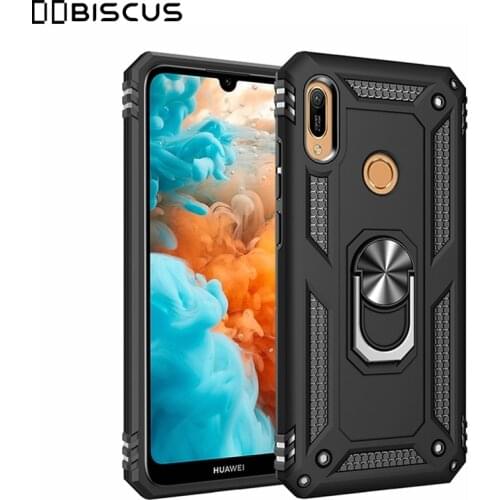Luxury Armor Soft Shockproof Case For Huawei Y6 2019 MRD-LX1F Y6 Pro MRD-LX2 Y6 Prime 2019 MRD-LX3 Silicone Bumper Hard PC Cover