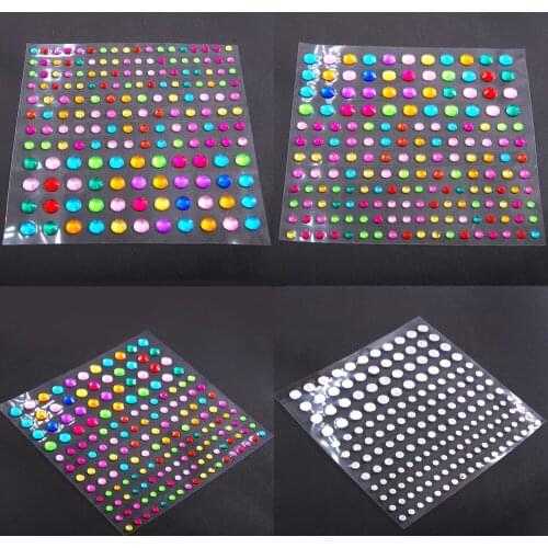 Nail Art Rhinestone DIY 3D Crystal Self-Adhesive Stickers 3mm 4mm 6mm Acrylic The Shape Of Round Gems Strass Stone