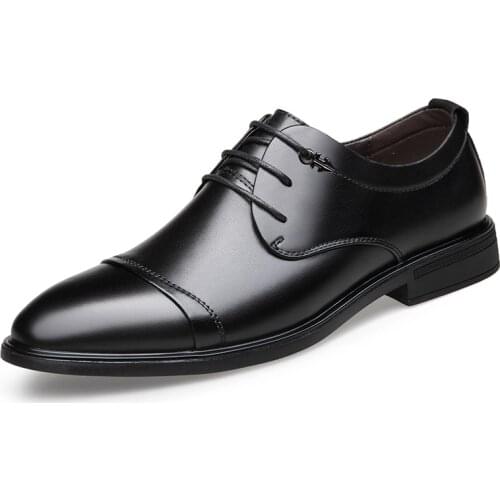 Man Shoes British Style Shoes Handmade Comfortable Dress Men Flats Lace-Up Oxfords Leather Shoes Evening Dress Formal Platform