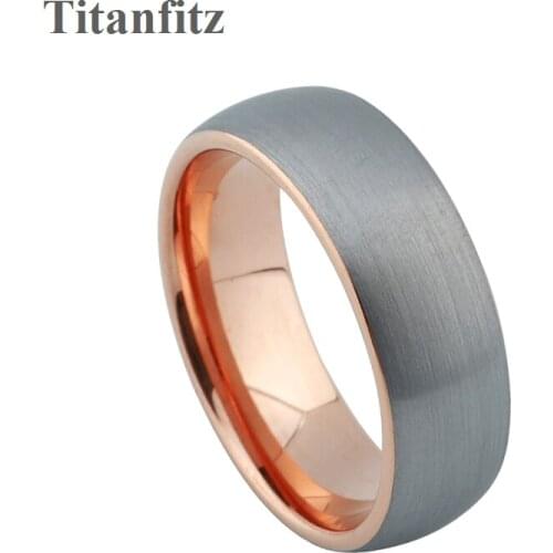 Top quality 100% tungsten carbide ring male rose gold plating Alliances classic wedding band couple rings for men and women