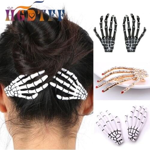 1Pcs Halloween Costume for Women Hair Accessories Skeleton Claws Skull Hand Hair Clip Hairpin Pins Barrette Halloween Decoration