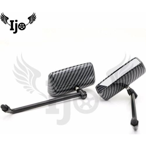 Carbon fibre retro motorbike side mirror unviersal scooter backup mirror moto accessories Reflector mirror motorcycle mirror