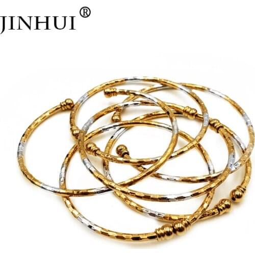 Jin Hui African Ethiopia Fashion Silver gold color jewelry women wedding gifts Stretchable Adjustable size Bracelet Ornament