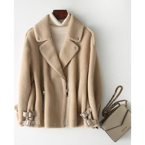 Fur Real Coat Autumn Winter Jacket Women Clothes 2020 Sheep Shearling Real Wool Coat Female Jacket Manteau Femme TLR1946