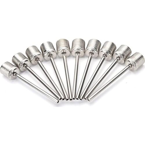 10Pcs Silver Ball Inflation Air Pump Needle Adapter Stylish Sports Ball Basketball Football stainless