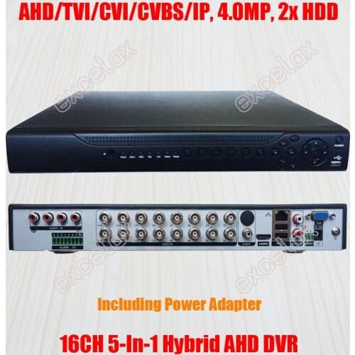 16CH 5-In-1 HD IP AHD TVI CVI CVBS Analog Hybrid DVR HVR 1080P 4MP 3MP 2MP P2P Audio ONVIF HDMI-compatible 2x HDD