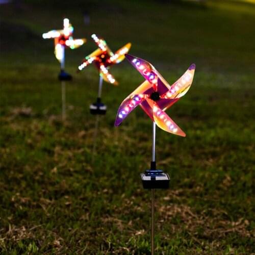 2pcs LED Spot Light Garden Path Landscape Lights 32LED Solar Ground Light Outdoor Decorative Windmill Waterproof Night Light