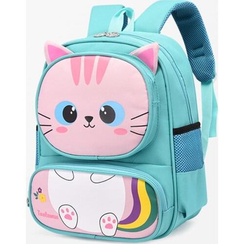 3D Animal Children Backpacks Brand Design Girl Boys Backpack Toddler Kids Cat Print School Bags Kindergarten Cartoon Bag 2021NEW