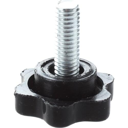 5 Pcs M6 x 15mm Male Thread 25mm Hex Shaped Head Clamping Knob Black