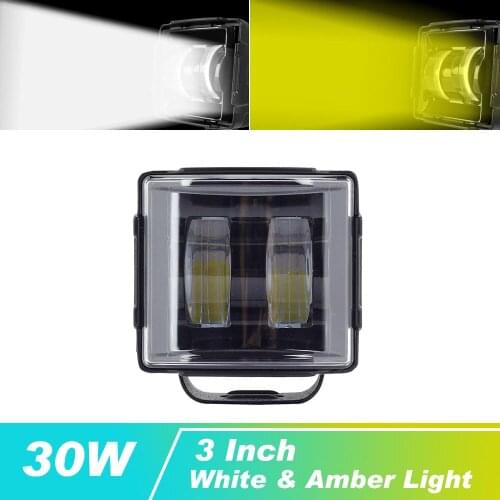 6D 3 Inch 30W 12V 24V Car Led Work Light Flood Beam Off road 4x4 Motorcycle Uaz ATV SUV Trucks Fog Lamp Driving Lights