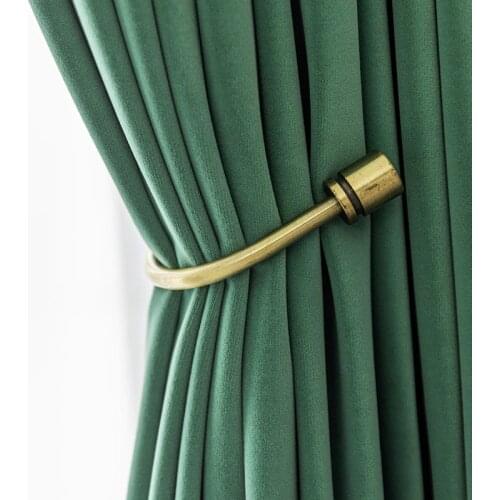 Australian Wool Velvet Thickened Physical Blackout Curtains for Living Room Bedroom Bay Window Classical Green Curtains Custom
