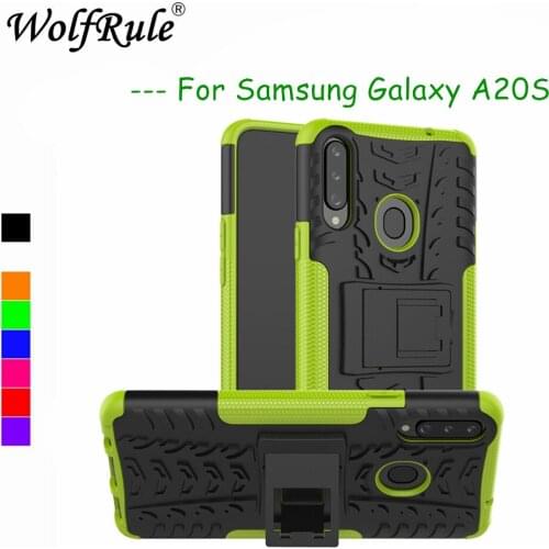 For Samsung Galaxy A20S Case Cover Dual Layer Armor Silicone Back Case For Samsung A20S Holder Stand Shell SM-A207F SM-A207FN