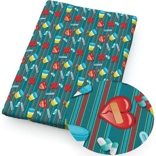 David accessories 50*145cm Nurse Heart Candy Polyester Cotton Fabric for Sewing Dress Cloth Making DIY Cushion Cover,c12503