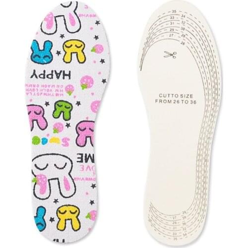 Q39C Kids Shoe Pad Cut Free Size Massage Cushion Latex EVA Ultralight Soft Pads Children Insole Cartoon Cute Protector Insert
