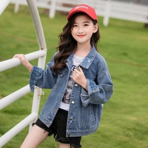 Girls Babys Coat Jacket Outwear Cool Jean Winter Autumn Overcoat Top Zipper Cardigan Childrens Clothing