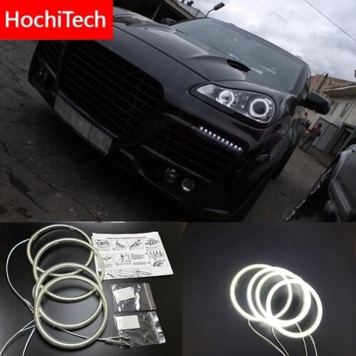 HochiTech for Porsche Cayenne 2007-2009 Ultra bright SMD white LED angel eyes 2600LM 12V halo ring kit daytime running light DRL