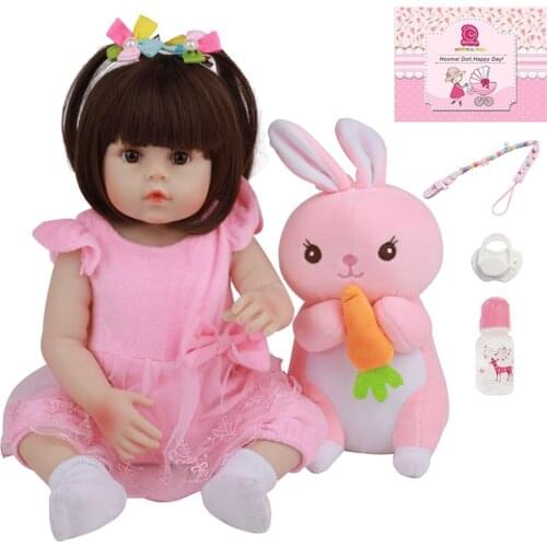 48CM New Design Bebe Reborn Baby Dolls 18" Full Silicone Body Lovely Newborn Babies Doll Toy Reborn Christmas Gifts Present