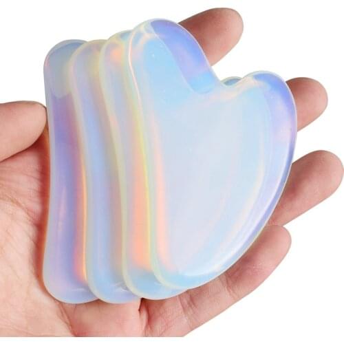 Opal Face Gua Sha Massager Gouache Scraper Healing Stone Neck Therapy Guasha Board Face Lifting Anti-aging Skin Care Tools