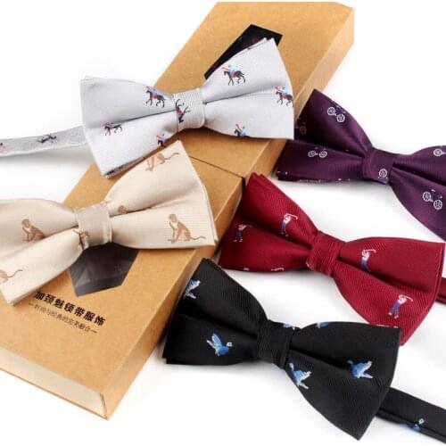 Fashion Mens Knit Ties Men Accessories Bow Ties Men Neckties Lovely Pattern Bird Bowtie