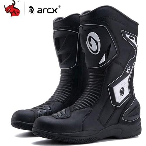 ARCX Motorcycle Boots High Quality Leather Waterproof Moto Boots Motocross Boots Men Shoes Motorbike Riding Shoes Botas Moto