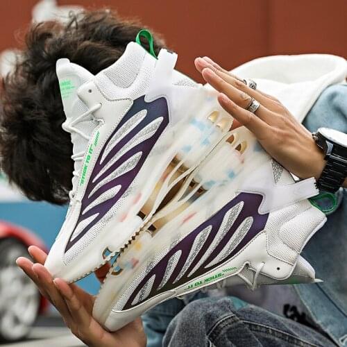 Mens Shoes Luminous Translucent Shoes Mesh Casual Sports Mens Shoes Personality Student Mens Sports Shoes Height Increasing