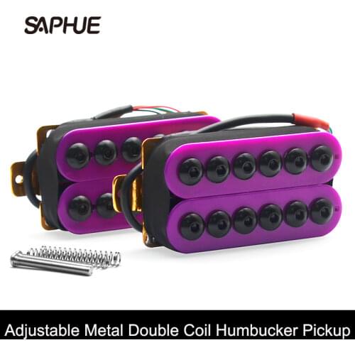 A Set Adjustable Metal Double Coil Electric Guitar Pickups Humbucker Punk Purple
